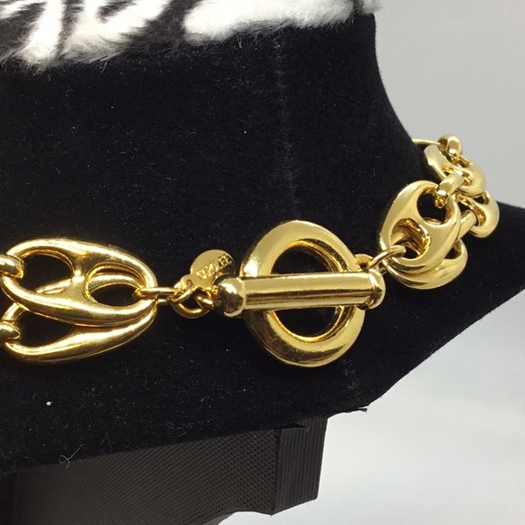 1980’s Carolee Couture Double Mariner Chain Gold Necklace - Picture 3 of 9